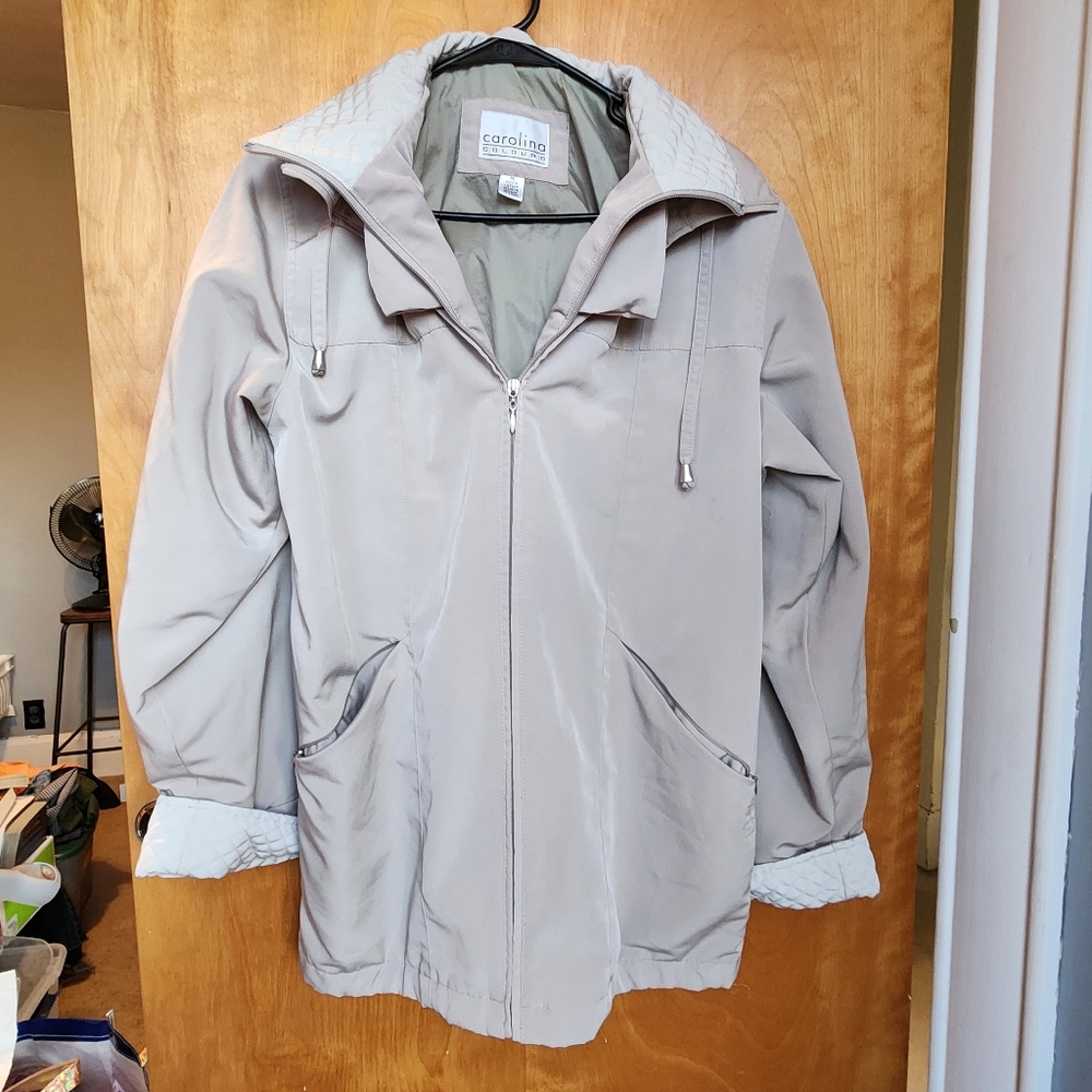 Khaki Quilted Hooded Jacket